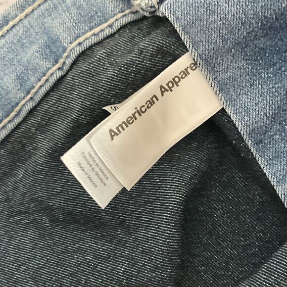 American Apparel Denim The Easy Jean Light Blue Wash Stretch High Waist sz Small - Picture 8 of 10